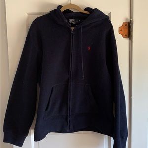 Polo Ralph Lauren blue zip up hoodie